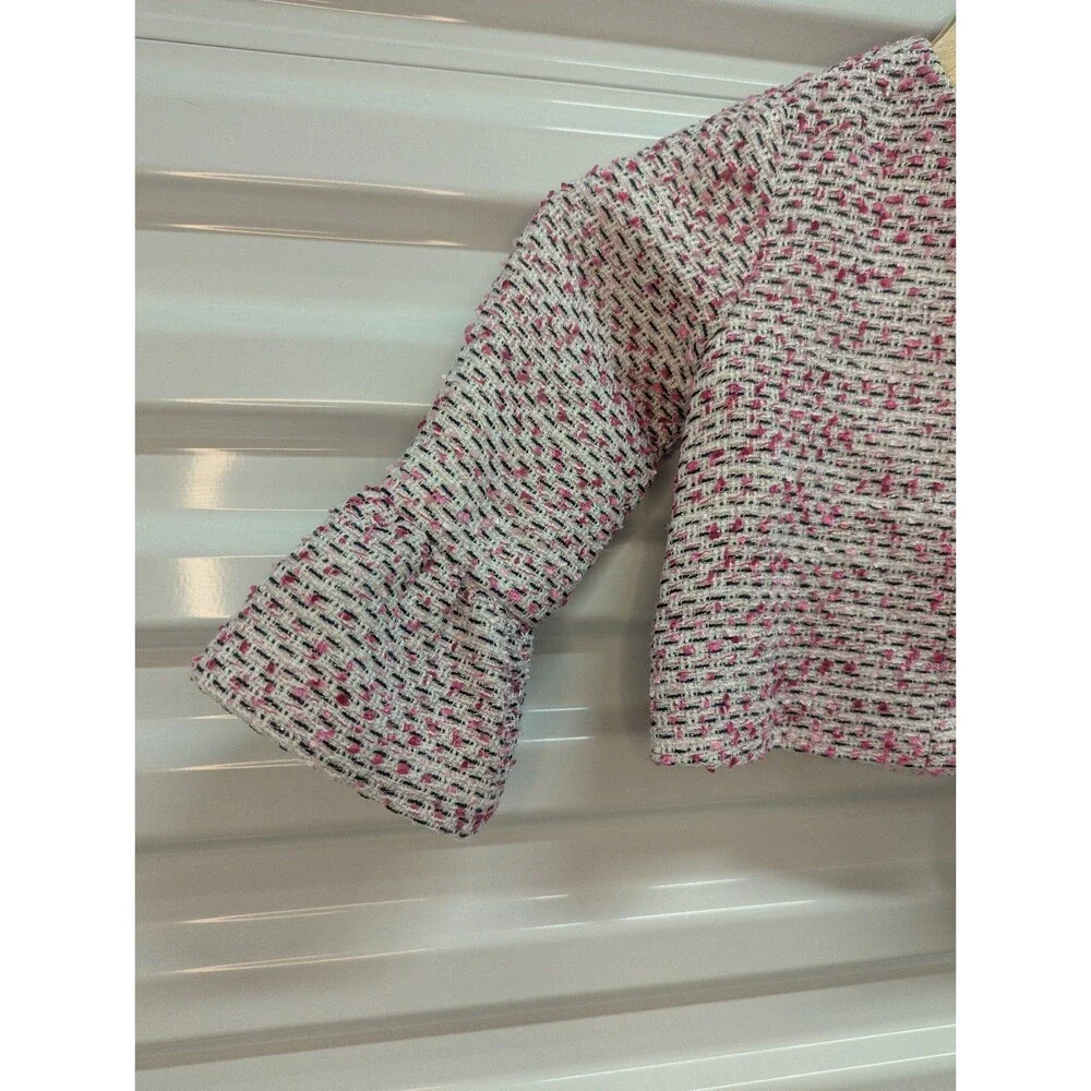Janie & Jack Size‎ 3 Girls Multicolor Boucle Ruffle Tweed Jacket